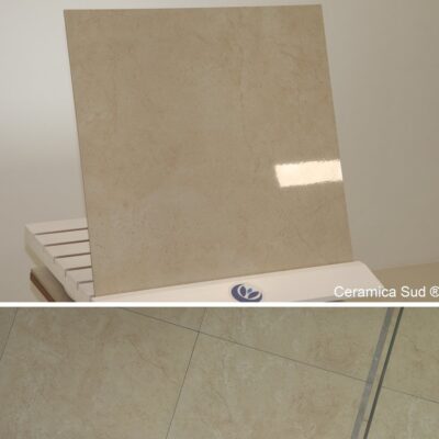Pavimento da interno effetto Marmo botticino 60 x 60 cm. - Gres Porcellanato lucido
