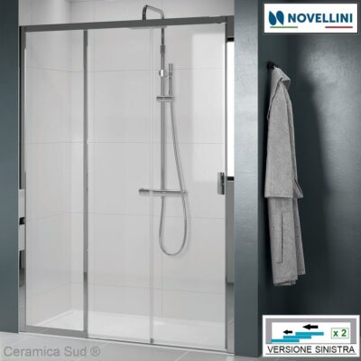 Box doccia nicchia Novellini apertura DECENTRATA SINISTRA 114 - 115 - 116 - 117 - 118 - 119 - 120 cm.