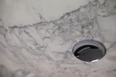 Countertop washbasin 45 cm. DRAIN INCLUDED round Apuan statuary marble - Quarry lot superior variety - image 13