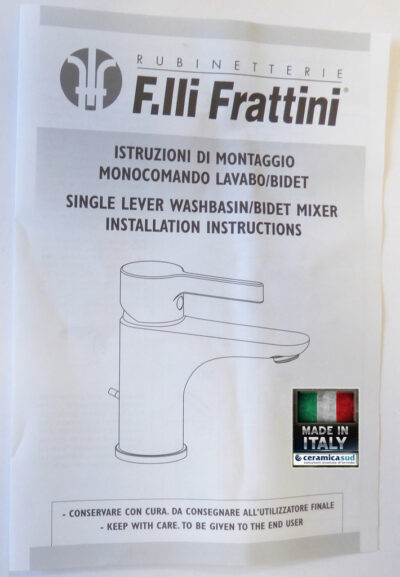 Miscelatori Frattini Serie NEW BT con Cromatura Trivalente - MINUTERIA e flessibili in Acciaio Inox - immagine 6