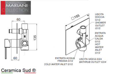 Eingebaute Mariani Universal Design-Dusche + 40 cm Duschkopf. und kostenloses kompatibles Zubehör – Bild 6
