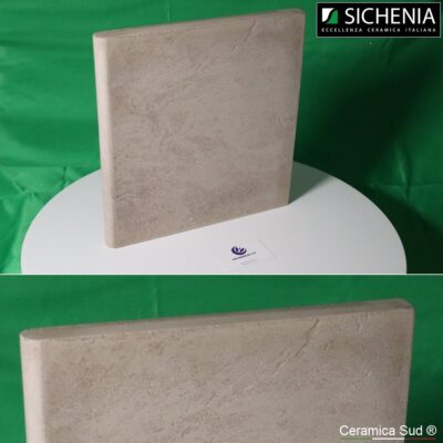 Bordo piscina R11 cordolo perimetrale effetto pietra / marmo resistente al sale pavè beige h. 3 cm.