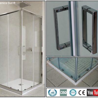 Box doccia angolare con tolleranza 65, 66, 67 x 85, 86, 87 cm. cristallo certificato