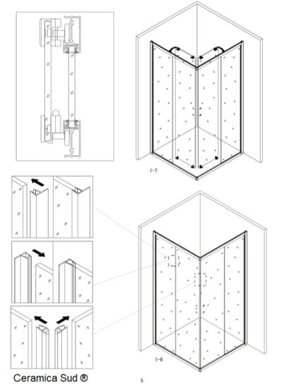 Eckduschkabine mit Toleranz 65, 66, 67 x 86, 87, 88 cm. zertifizierter Kristall – Bild 13