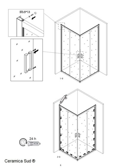 Eckduschkabine mit Toleranz 68, 69, 70 x 95, 96, 97 cm. zertifizierter Kristall – Bild 14