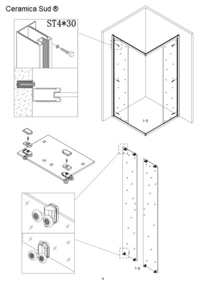Nurga dušikabiin tolerantsiga 68, 69, 70 x 96, 97, 98 cm. sertifitseeritud kristall – pilt 12