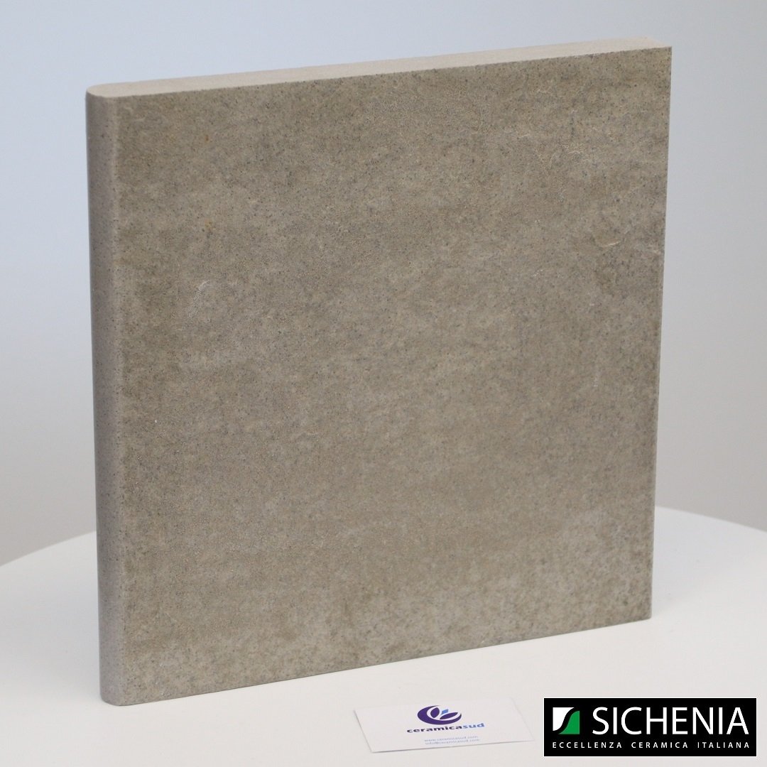 Gradino effetto pietra naturale Ardesia antiscivolo spessore 3 cm. per scale  in muratura - SICHENIA - Ceramica Sud