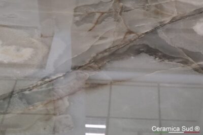 Lastra Pavimento e Rivestimento effetto marmo ONICE scuro lucido a specchio FLORIM 120 x 280 - immagine 6