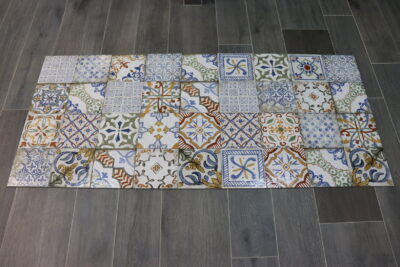 Cementine in gres porcellanato perfetto stile vintage retrò effetto lucido bagnato fuga precisa 2 mm - immagine 3