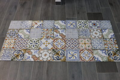 Cementine in gres porcellanato perfetto stile vintage retrò effetto lucido bagnato fuga precisa 2 mm - immagine 9
