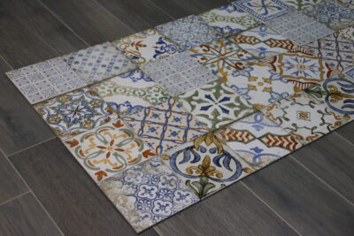 Cementine in gres porcellanato perfetto stile vintage retrò effetto lucido bagnato fuga precisa 2 mm - immagine 11