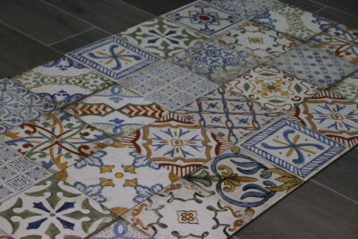 Cementine in gres porcellanato perfetto stile vintage retrò effetto lucido bagnato fuga precisa 2 mm - immagine 14