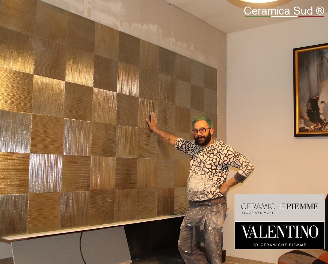 Ceramica Sud Rivestimento decorativo per pareti intreccio platino Piemme  Valentino 60 x 60 cm.