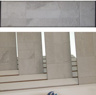 Pavimento da esterno gres porcellanato effetto pietra Bianca palladiana quadrati geometrici 60x15 cm - immagine 3