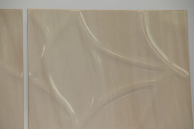 Rivestimento bagno foglia rilievo 3D lucido contemporaneo Made In Italy 33,3 x 100 cm. - immagine 3