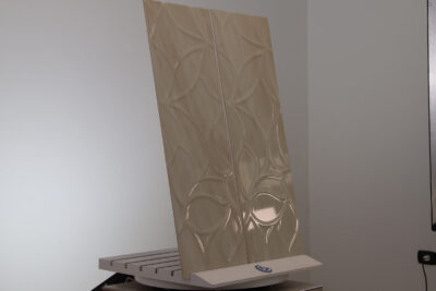 Rivestimento bagno foglia rilievo 3D lucido contemporaneo Made In Italy 33,3 x 100 cm. - immagine 4