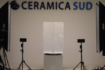 Rivestimento bagno foglia rilievo bianco lucido 3D lucido contemporaneo Made In Italy 33,3 x 100 cm. - immagine 9