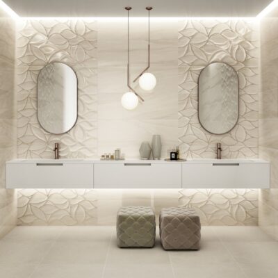 Rivestimento bagno lucido contemporaneo Made In Italy 33 x 100 cm. - immagine 3