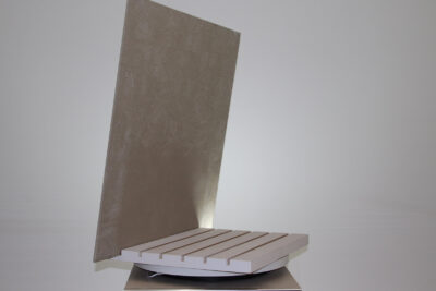 Vierkante beige steeneffect porseleinen steengoedvloer 90 x 90 cm. - afbeelding 6