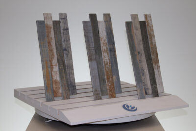 Houteffect dat in elkaar grijpende veelkleurige stroken cottage atlantic porseleinsteengoed bedekt 40 x 16 - afbeelding 8