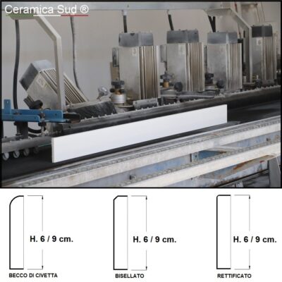 Battiscopa 180 cm. gres porcellanato bianco assoluto altezza 8 cm. rettificato tutta massa - immagine 3