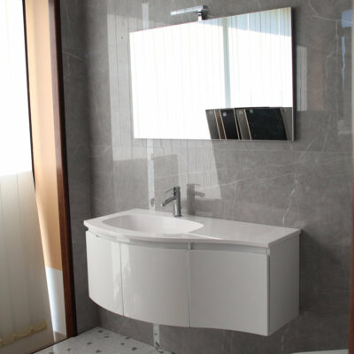 Bathroom cabinet suspended 100 cm. Absolute white charm in modern Venetian style 1 meter - image 9