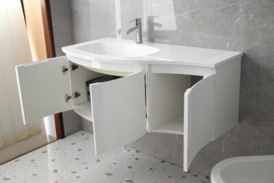 Bathroom cabinet suspended 100 cm. Absolute white charm in modern Venetian style 1 meter - image 12