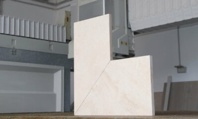 Angolo bordo piscina effetto pietra naturale gres porcellanato resistente al sale spessore 2 cm. - immagine 5