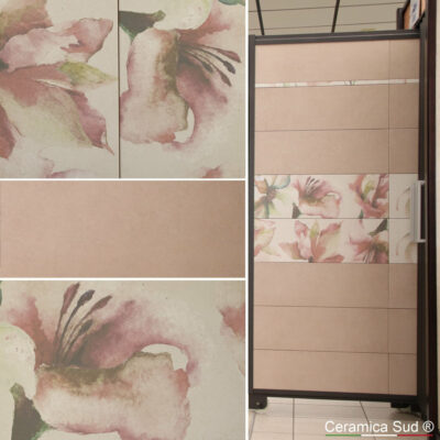 Offerte online rivestimenti piastrelle bagno floreali decori a basso prezzo 25 x 75 cm. - immagine 2
