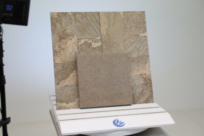 Pavimento effetto pietra marrone terra pianerottolo per art. 81 scala in gres porcellanato - immagine 4