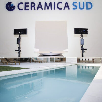 Piastrella fondo piscina bianco lucido gres porcellanato senza fughe antimacchia ISO 10545-14 - immagine 2