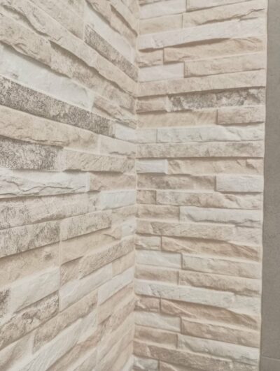 Rivestimento murale da esterno effetto pietra mix beige per protezione cappotto casa - immagine 6