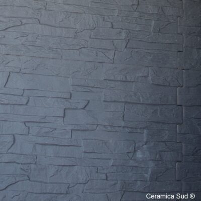 Rivestimento per muri effetto pietra colore nero assoluto listellare 50 x 34 cm. - immagine 2
