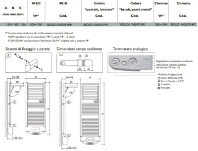 Termoarredo con termoventilatore ad aria DELTACALOR DRYER bianco 147 x 50 cm. - immagine 7