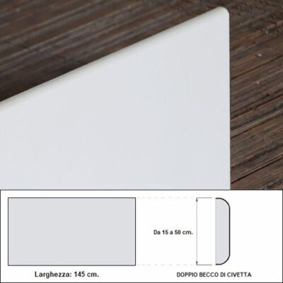 Copri davanzale sovrapposizione in Gres porcellanato bianco spessore sottile H. 6 mm. da 100 cm. - immagine 3