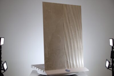 Rivestimento piastrelle 3D bagno onda ceramica effetto marmo sabbia beige / marfil 30 x 90 cm. - immagine 8