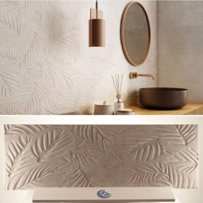 Rivestimento piastrelle bagno 3D effetto Pietra colore sabbia mix varietà superior 30 x 90 cm.