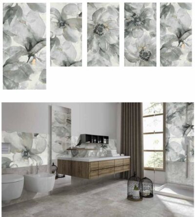 Piastrelle decorative bagno floreali foglie e fiori Universal Bloom rettificato 60 x 120 cm. - immagine 20