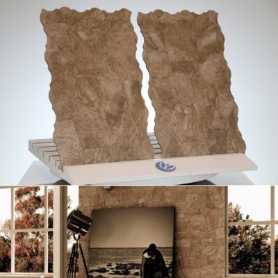 Rivestimento 3D finta pietra decoro pareti soggiorno salotto ceramica antimacchia 33 x 55 cm.