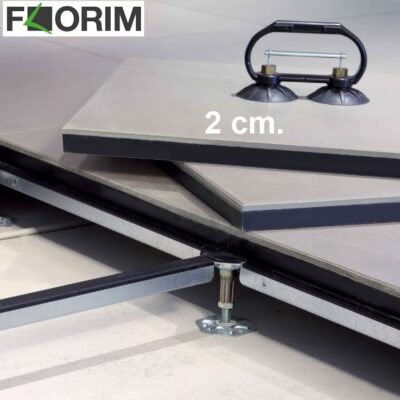 Pavimento spessore 2 cm. sopraelevato galleggiante Gres puro 60 x 120 cm. posa a secco