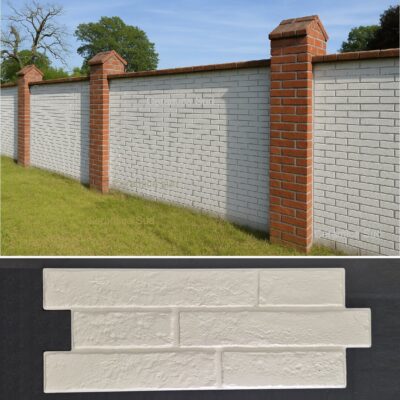 Rivestimento esterno Mattoncino rilievi 3D Muretto Cortina Bianco resistente al gelo gres puro