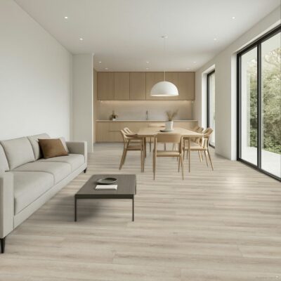 Stock Miglior Pavimento SPC Minerale Antimacchia New Flow 55 spessore sottile legno Monte Bianco