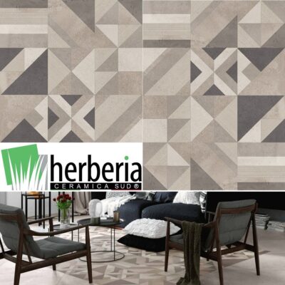 Pavimento per ristorante decoro forme mix Herberia 75 x 75 cm. - MADE IN ITALY
