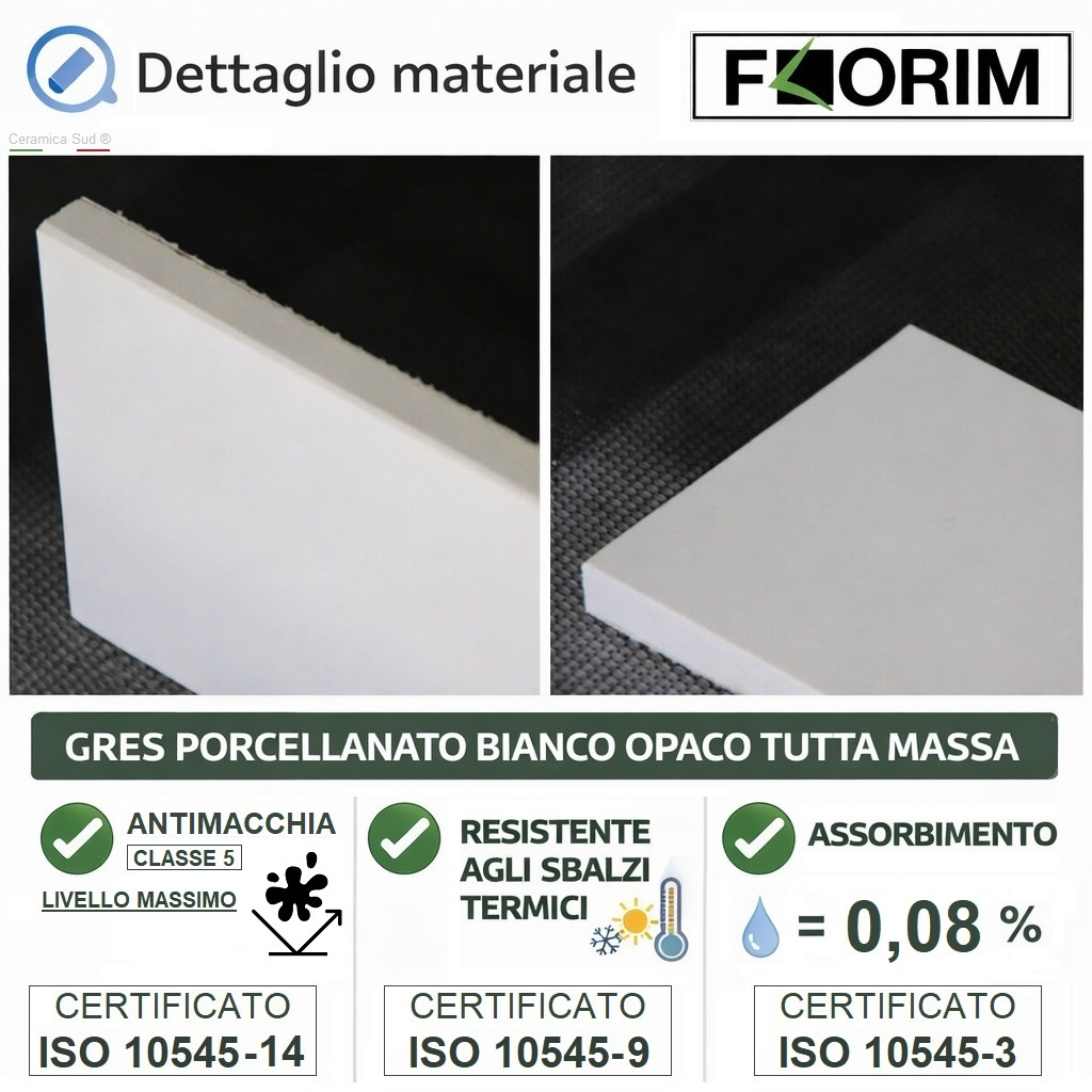 Lavabo Sospeso 118 cm. Gres Porcellanato FLORIM Antimacchia Classe 5 - ISO 10545-14 bianco opaco - immagine 8