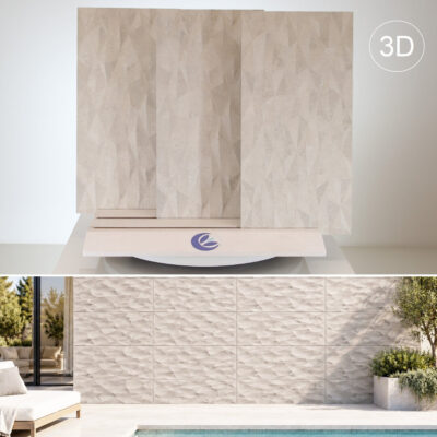 Rivestimento decorativo esterno 3D gres porcellanato protezione muri antimacchia 30 x 60 cm.