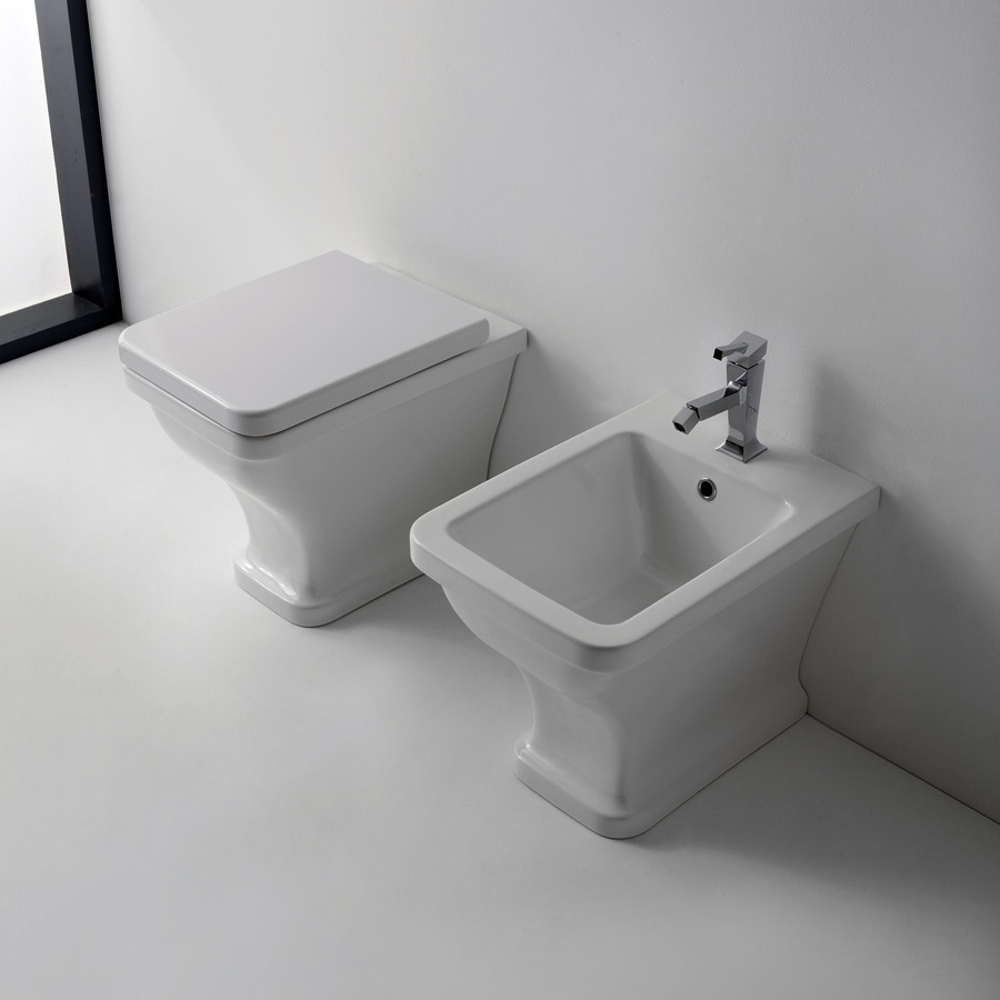 Sanitari scarabeo butterfly a pavimento - codice 4008 + 4009 + 4010/B - smalto ANTI-INGIALLIMENTO - immagine 2