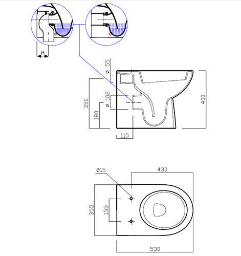 Pozzi Ginori Selnova 3 filomuro vaso, bidet e coprivaso - smalto ANTI-INGIALLIMENTO - immagine 2